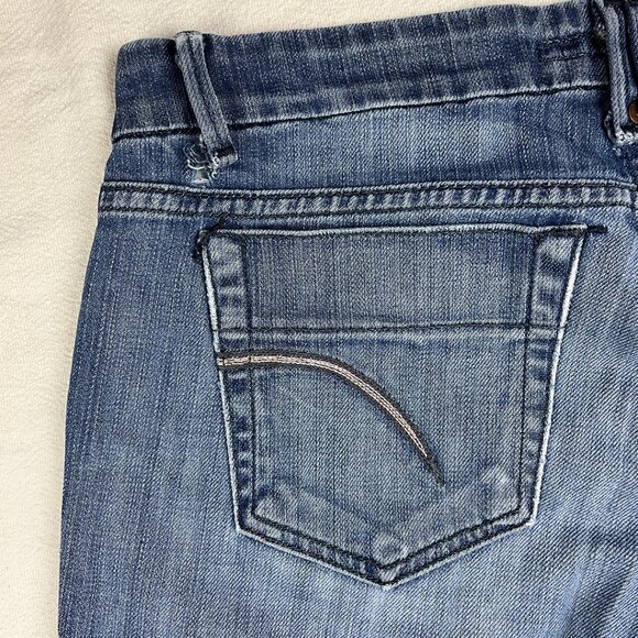 Joe's Blue Denim Jeans Size 26 Medium Wash Flared Jeans Low-Rise Embroidered Y2K - Picture 7 of 14